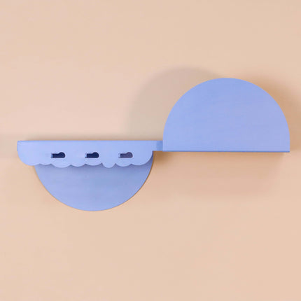 Metal Wall Shelf with Hooks – Floating Steel Shelf for Home & Entryway