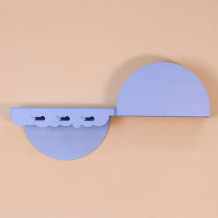 Metal Wall Shelf with Hooks – Floating Steel Shelf for Home & Entryway
