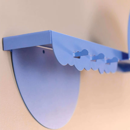 Metal Wall Shelf with Hooks – Floating Steel Shelf for Home & Entryway