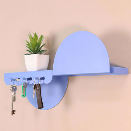 Metal Wall Shelf with Hooks – Floating Steel Shelf for Home & Entryway