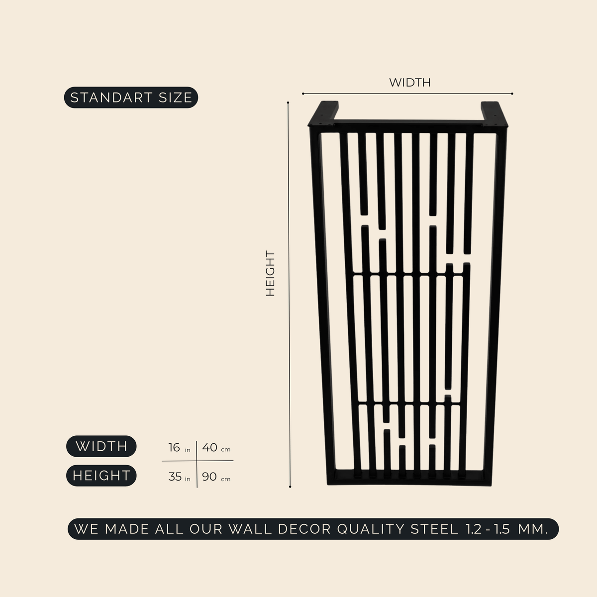 Industrial Bar Table Legs with Geometric Steel Slat Design - Metaloslav 