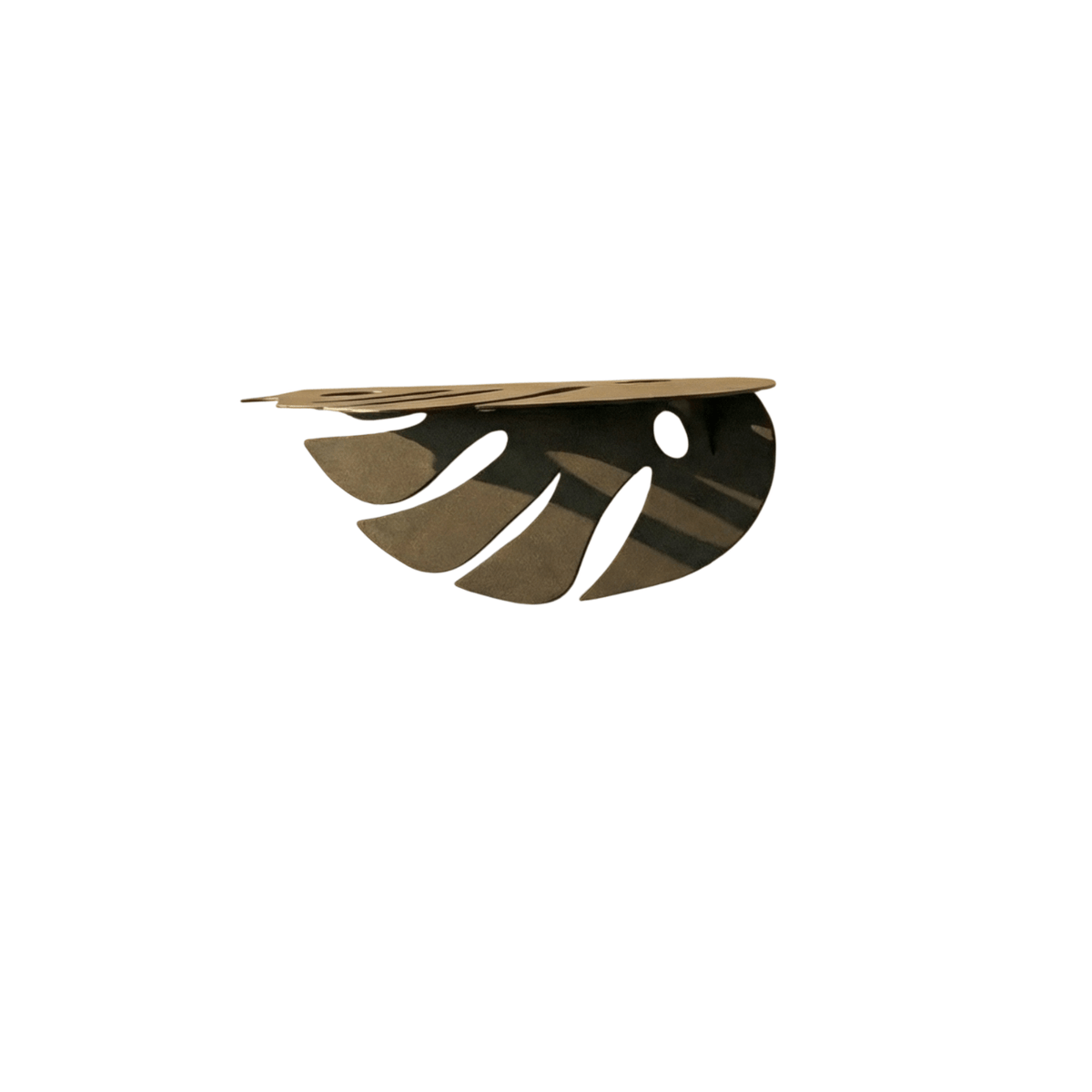 Metal Monstera Leaf Wall Shelf with Cutout Botanical Design - Metaloslav 