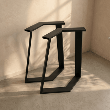 Geometric Metal Table Legs Set Steel Base for Custom Tables - Metaloslav 