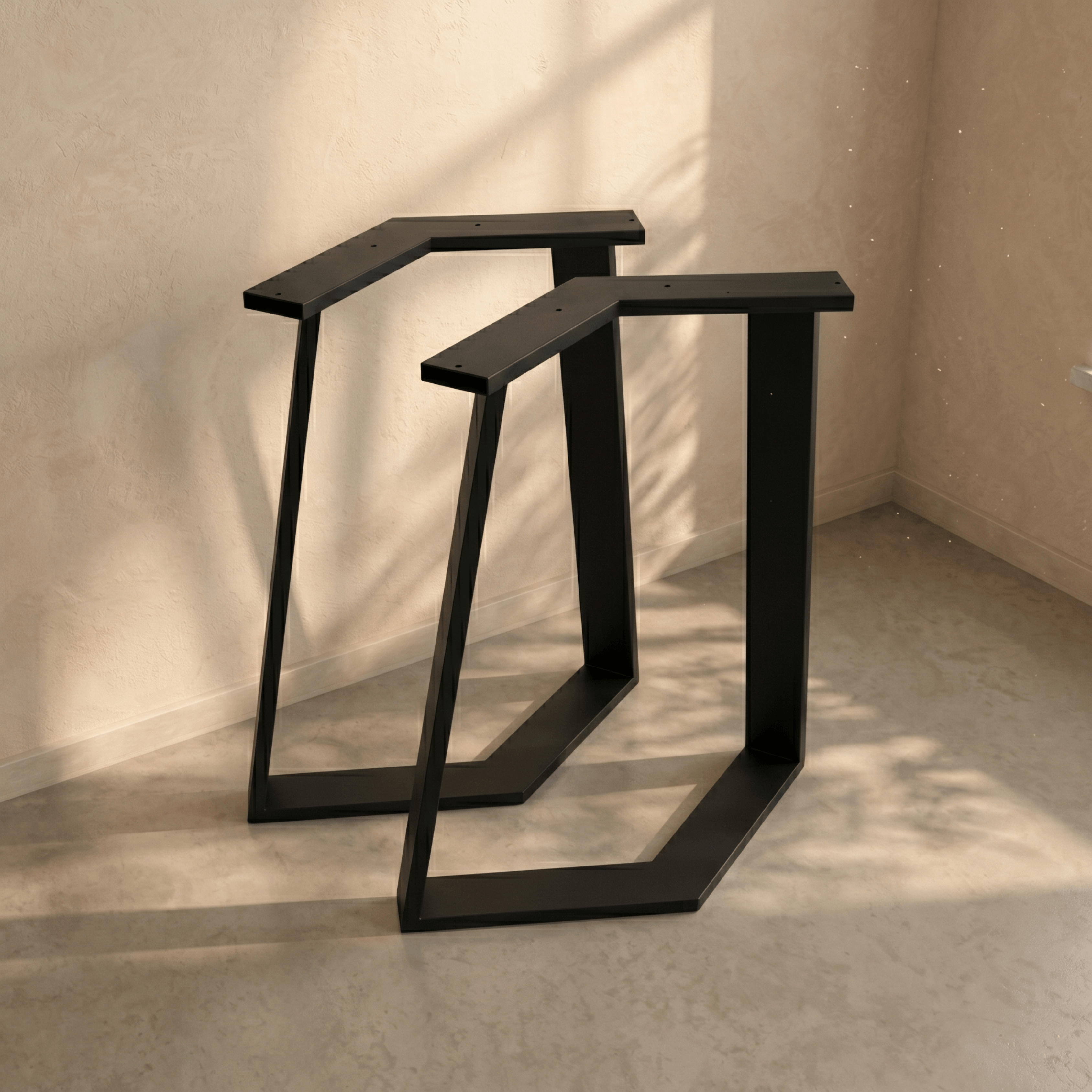 Geometric Metal Table Legs Set Steel Base for Custom Tables - Metaloslav 