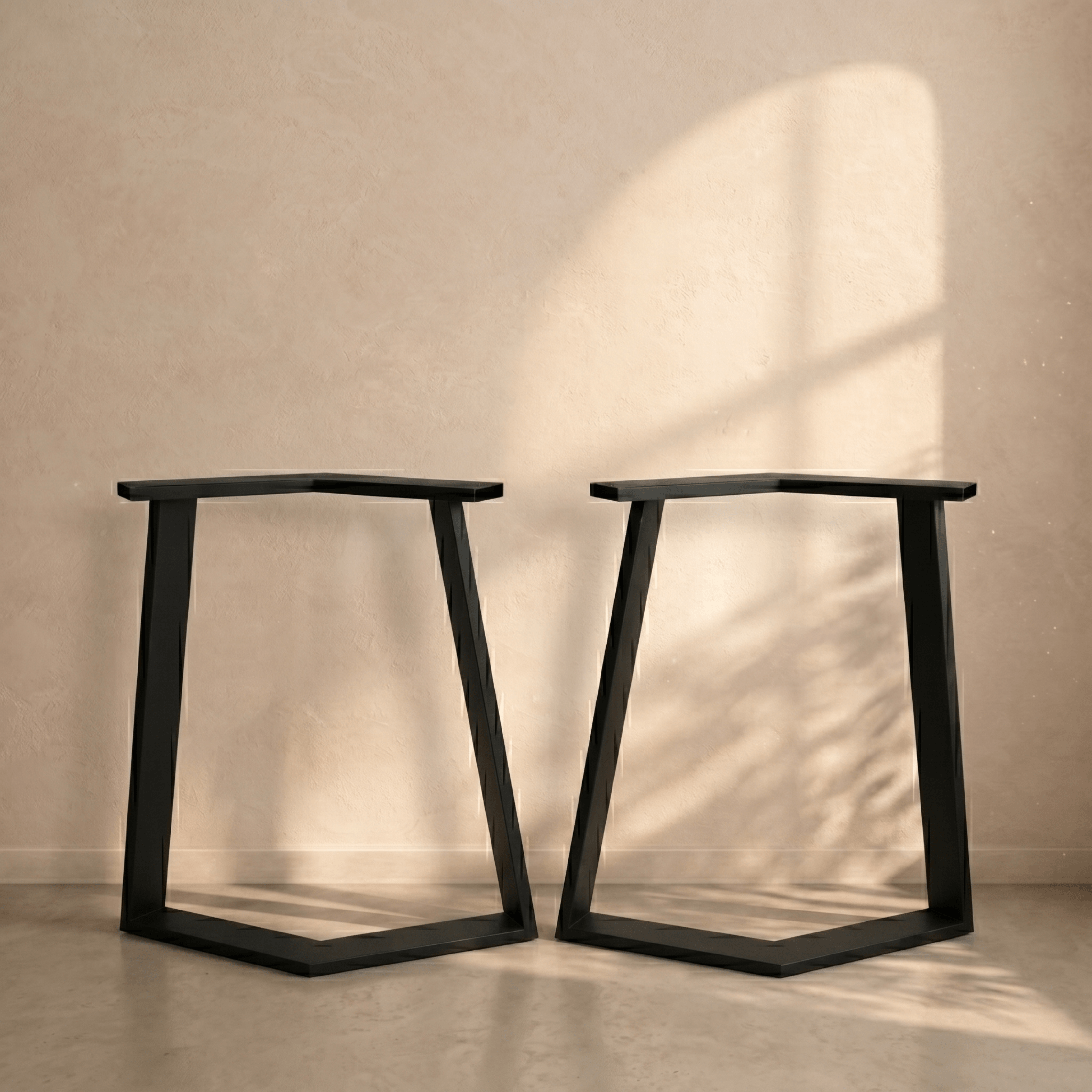 Geometric Metal Table Legs Set Steel Base for Custom Tables - Metaloslav 