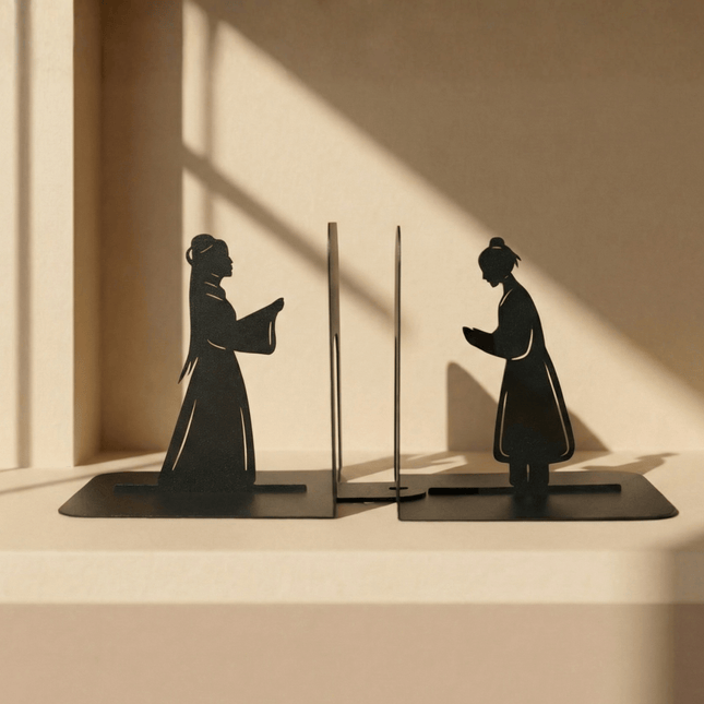 Metal Anime Girl and Boy Decorative Accent in Powder-Coated Steel - Metaloslav 