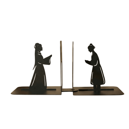 Metal Anime Girl and Boy Decorative Accent in Powder-Coated Steel - Metaloslav 