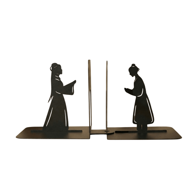 Metal Anime Girl and Boy Decorative Accent in Powder-Coated Steel - Metaloslav 