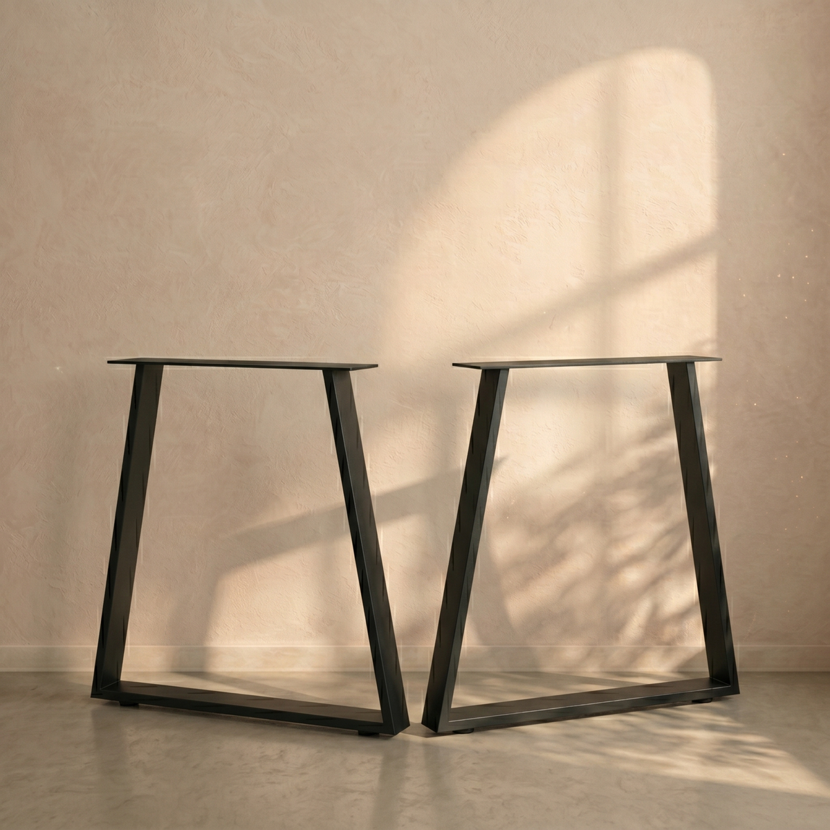 Angled Metal Table Legs Set Steel Base for Custom Tables - Metaloslav 