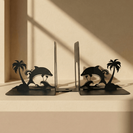 Metal Dolphin Decorative Accent in Powder-Coated Steel - Metaloslav 