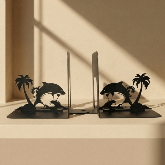 Metal Dolphin Decorative Accent in Powder-Coated Steel - Metaloslav 