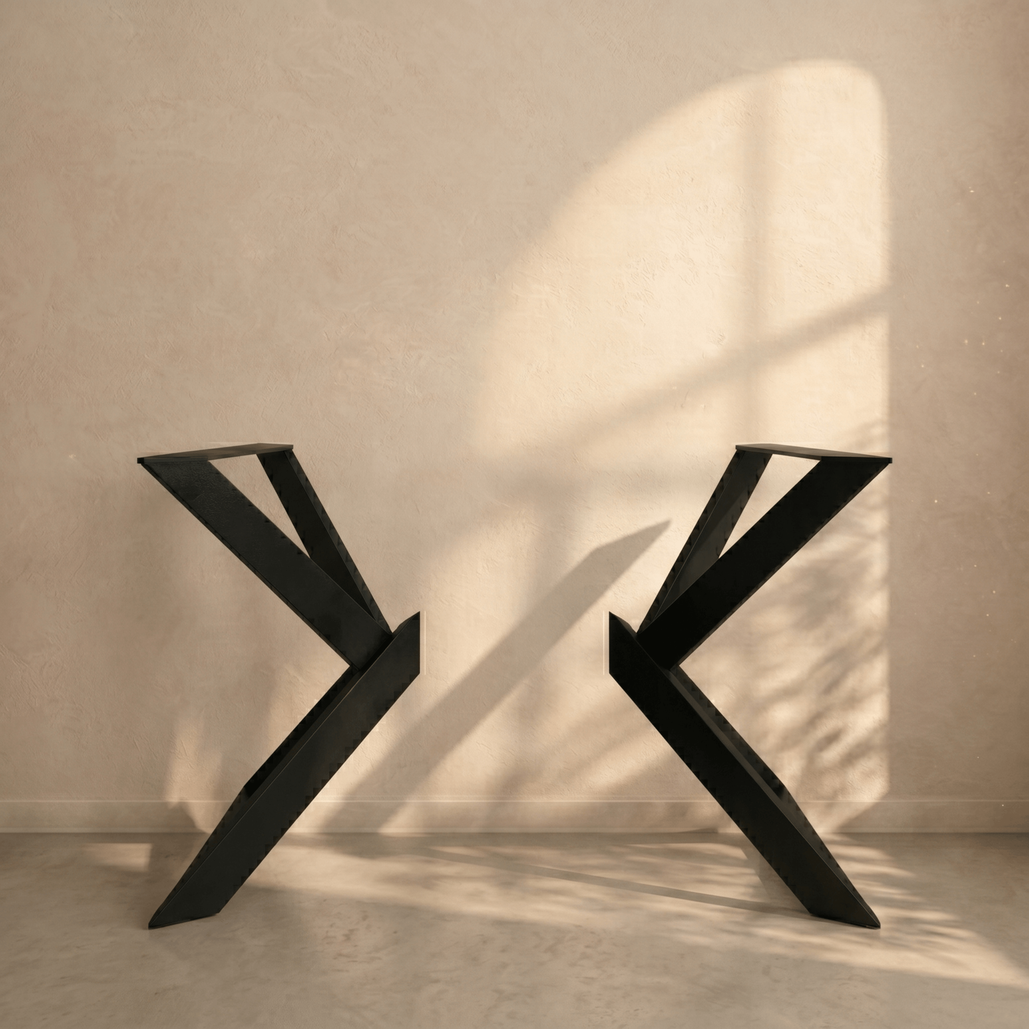 X Frame Metal Table Legs Set Steel Base for Custom Tables - Metaloslav 