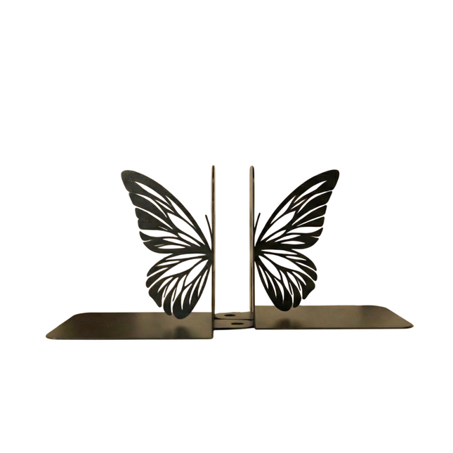 Metal Butterfly Wing Bookends in Powder-Coated Steel - Metaloslav 