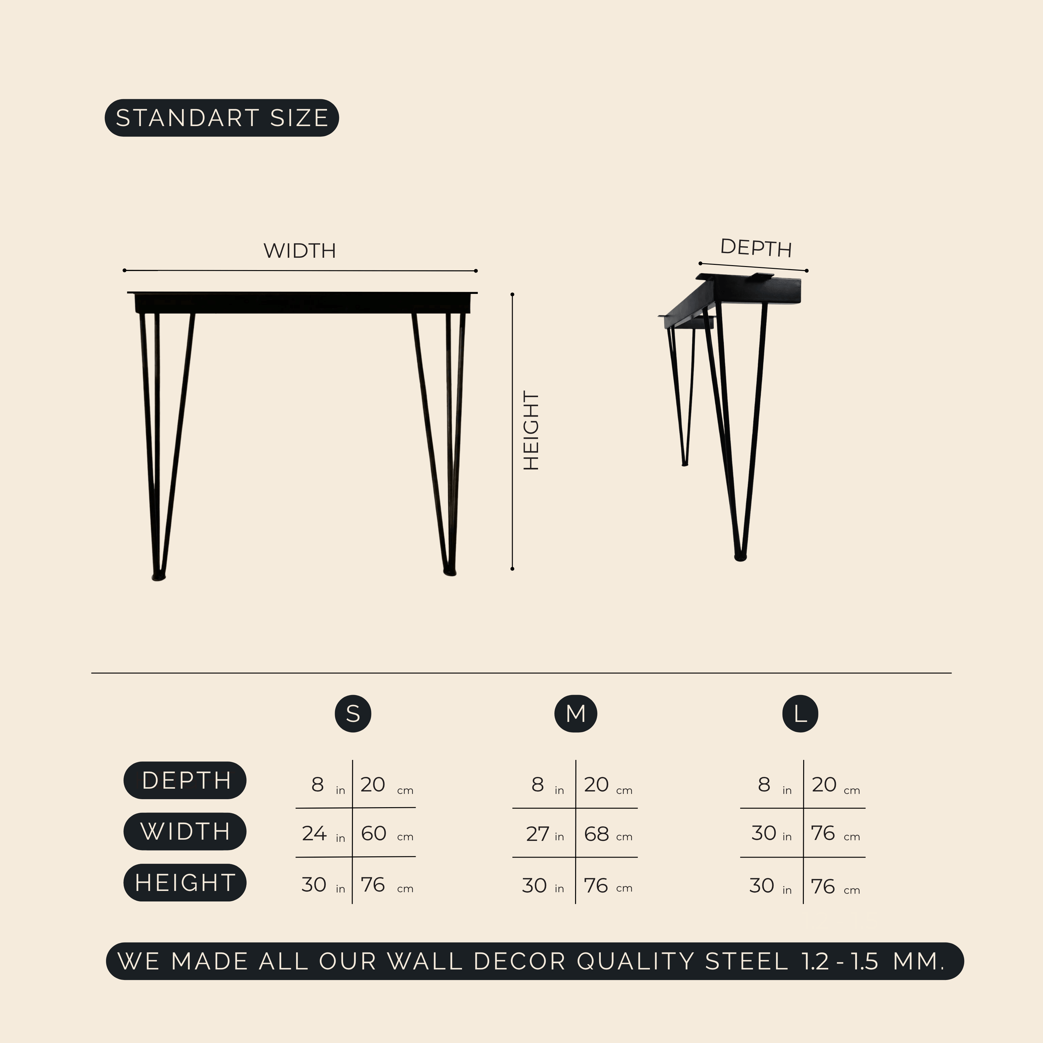 Hairpin Metal Table Legs Set for Dining Table and Desk - Metaloslav 