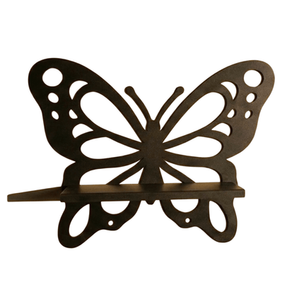 Metal Butterfly Wall Shelf with Laser Cut Wings for Bathroom Storage - Metaloslav 