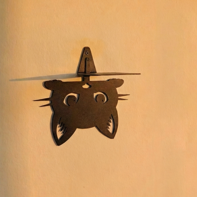 Cat Face Metal Invisible Bookshelf Wall Mounted Steel Shelf - Metaloslav 