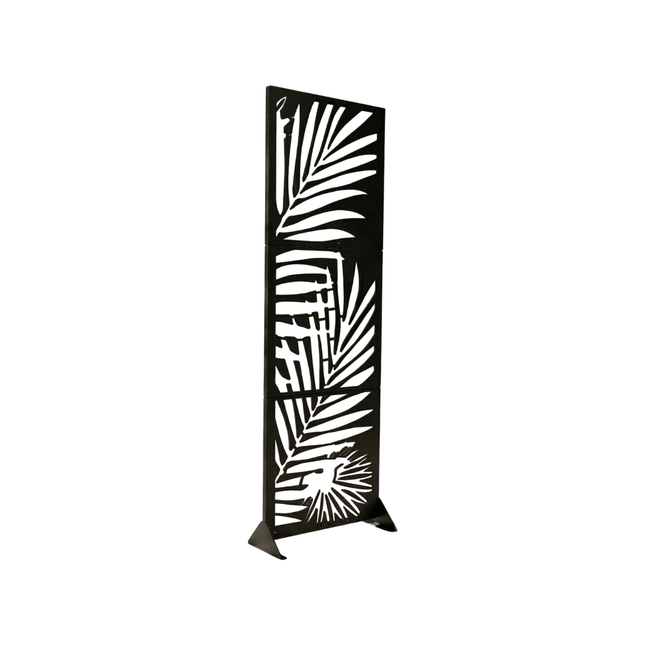 Botanical Metal Privacy Screen Panel Set with Laser Cut Pattern - Metaloslav 