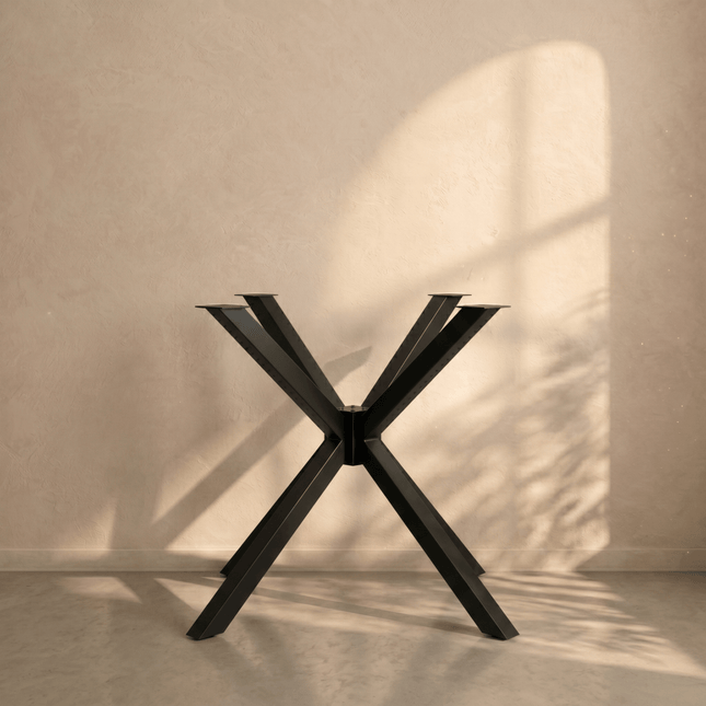 X-Shaped Metal Table Base for Round Dining Tables - Metaloslav 
