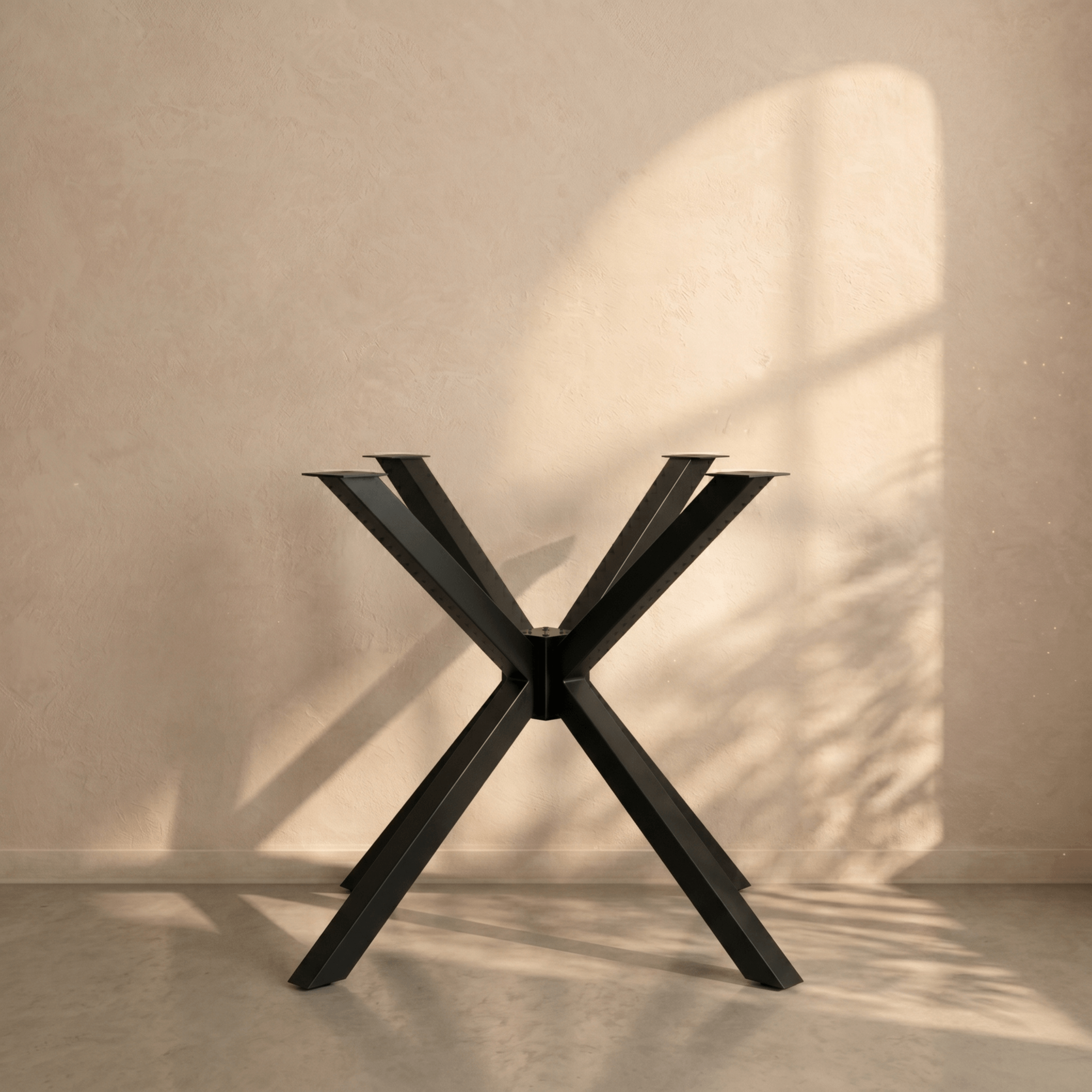 X-Shaped Metal Table Base for Round Dining Tables - Metaloslav 