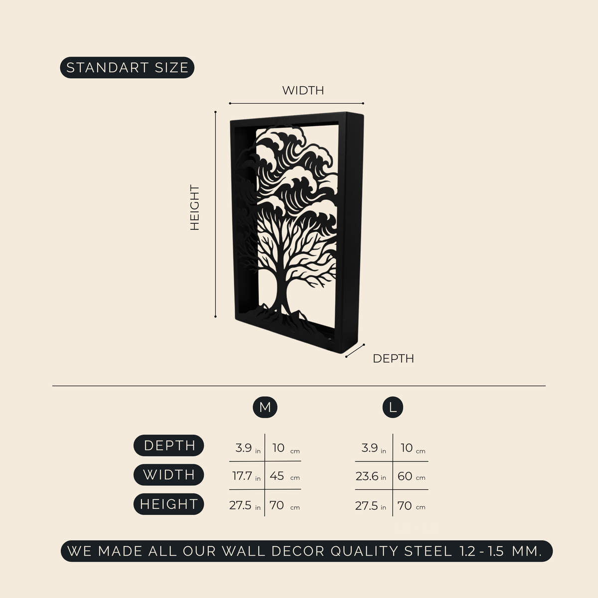 Tree of Life Metal Table Legs with Laser-Cut Steel Panels - Metaloslav 