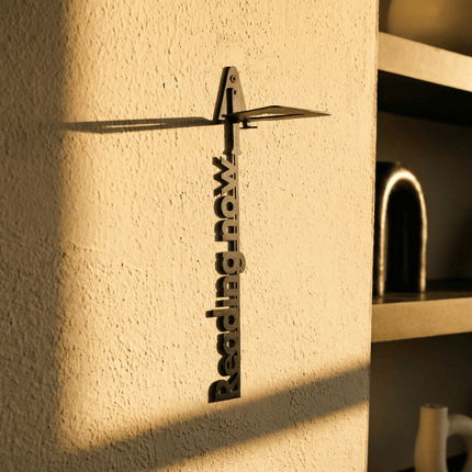 Invisible Metal Bookshelf with Reading Now Cutout Design - Metaloslav 