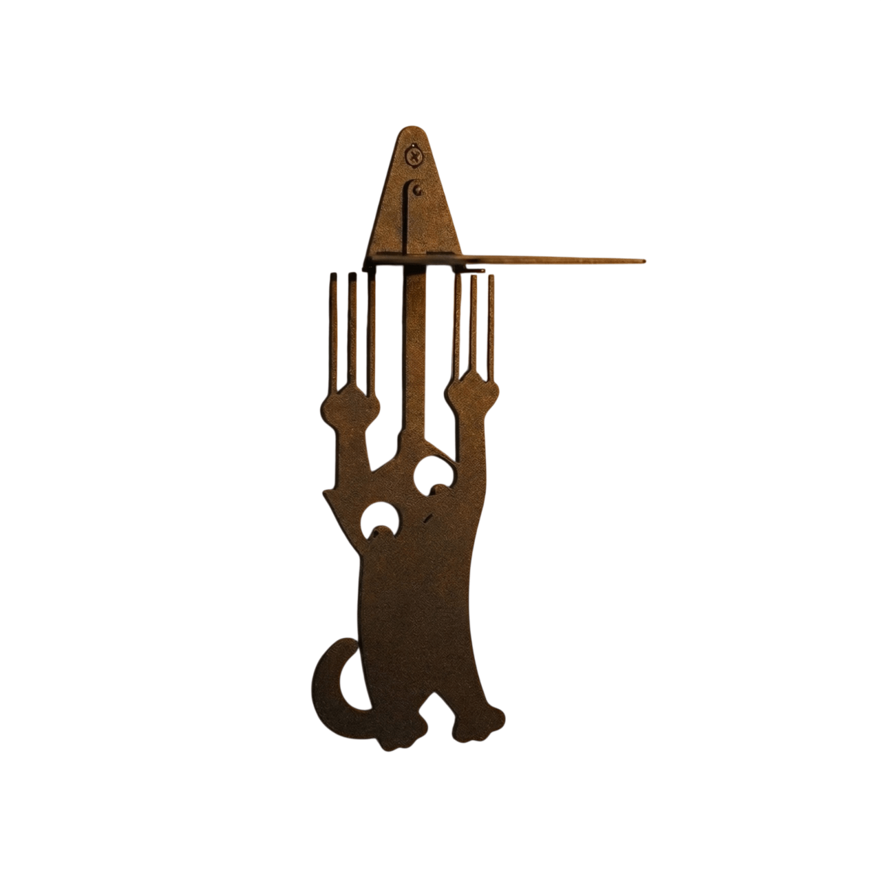 Hanging Cat Metal Invisible Bookshelf Wall Mounted Steel Shelf - Metaloslav 