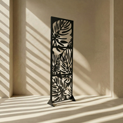 Tropical Leaf Metal Privacy Screen Panel Set Outdoor Divider - Metaloslav 