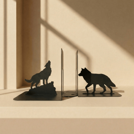 Metal Wolf Silhouette Decor in Powder-Coated Steel - Metaloslav 