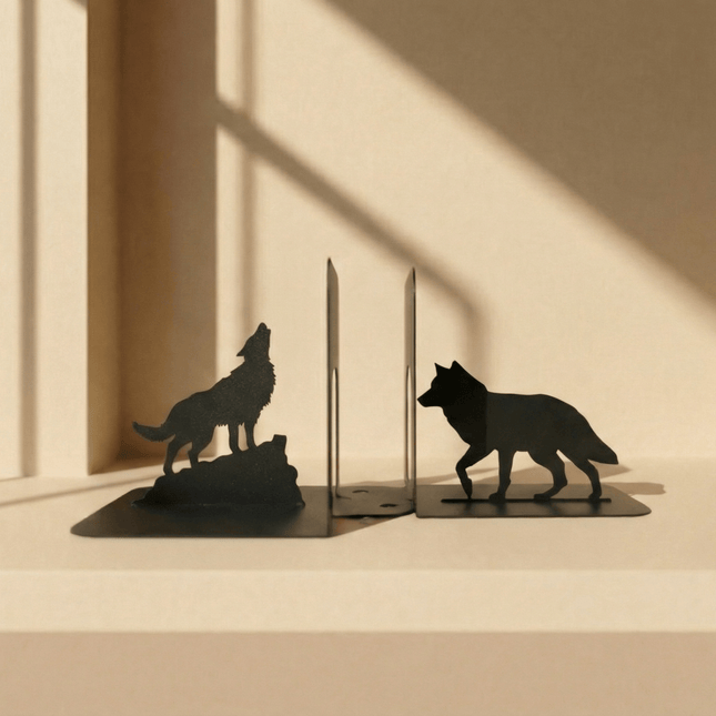 Metal Wolf Silhouette Decor in Powder-Coated Steel - Metaloslav 
