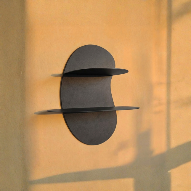 Bubble Metal Wall Shelf with Dual Floating Display Shelves - Metaloslav 