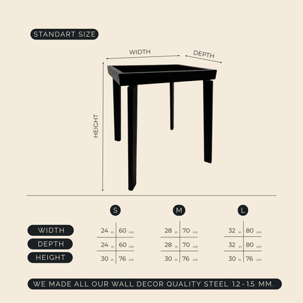 Square Metal Table Base for Dining Tables and DIY Furniture - Metaloslav 