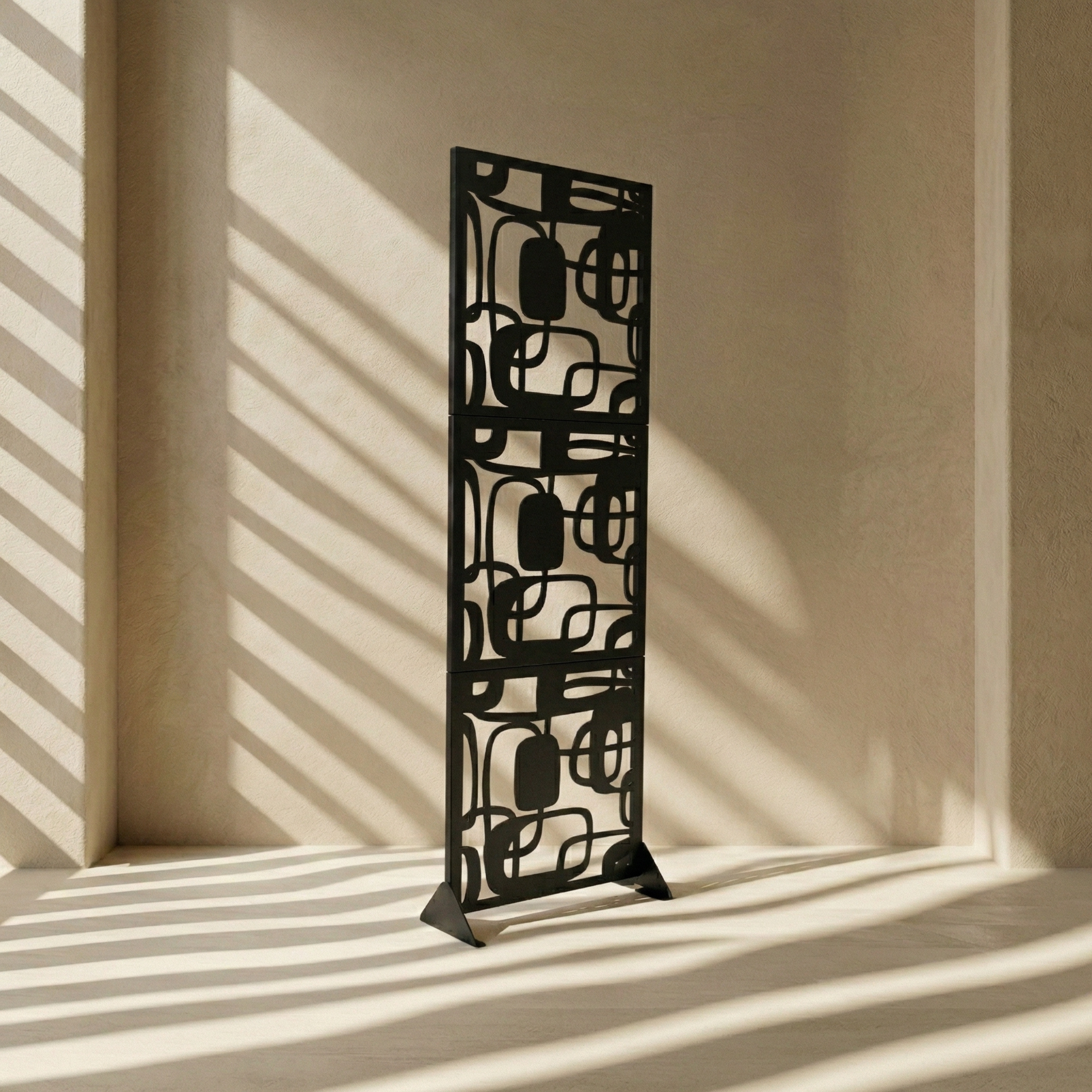 Abstract Pattern Metal Privacy Screen Panel Set Outdoor Divider - Metaloslav 