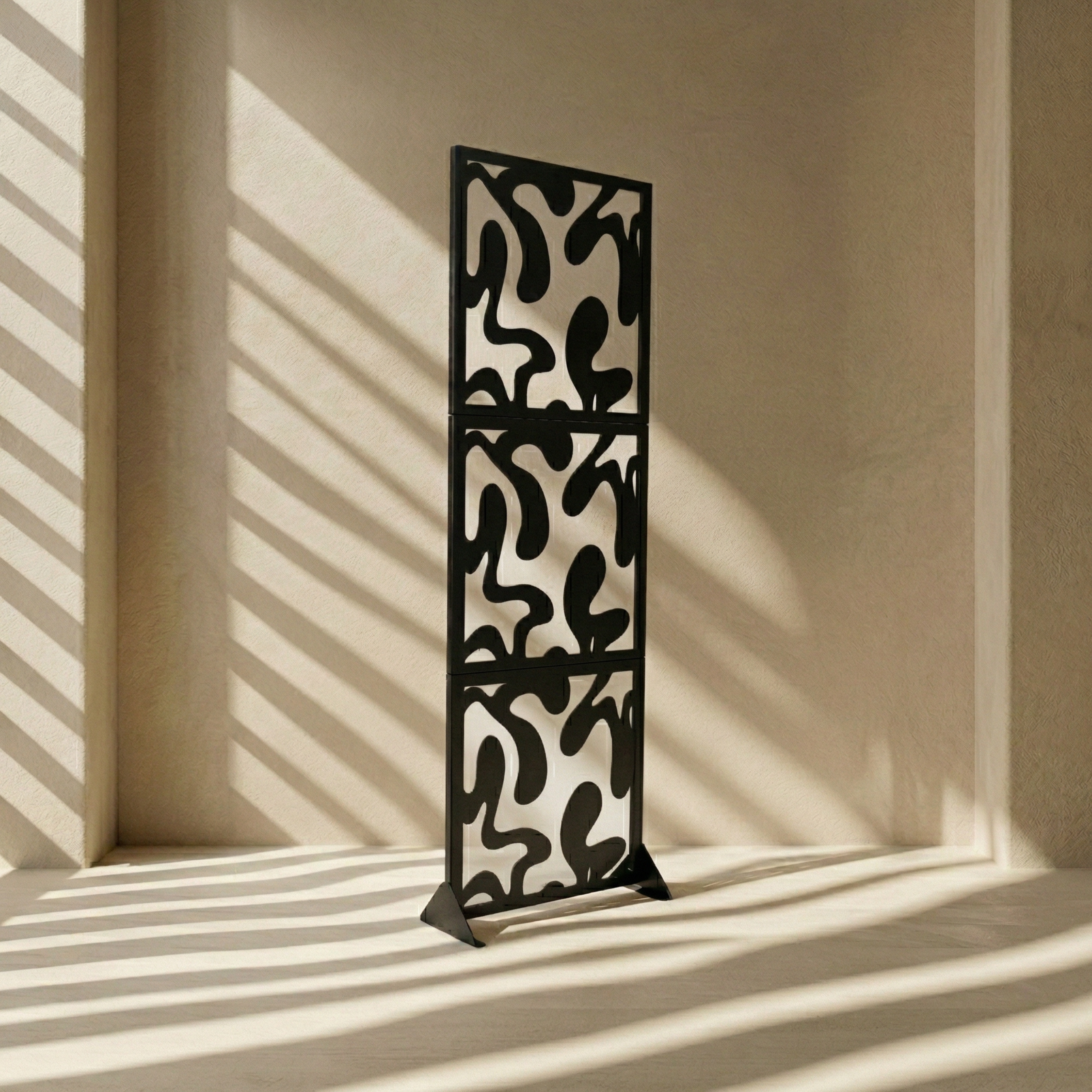 Abstract Organic Pattern Metal Privacy Screen Panel Set Divider - Metaloslav 