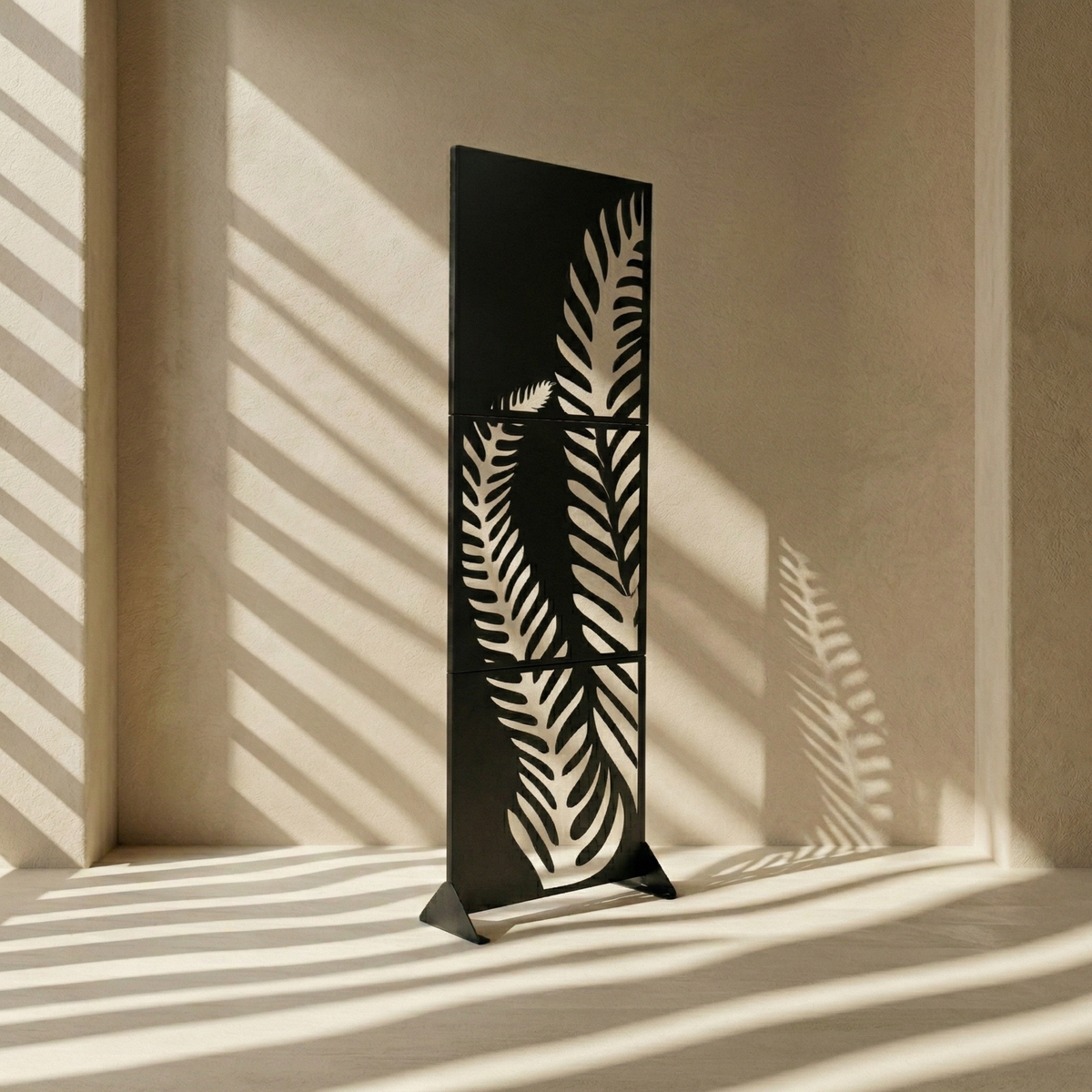 Botanical Leaf Metal Privacy Screen Panel Set Outdoor Divider - Metaloslav 