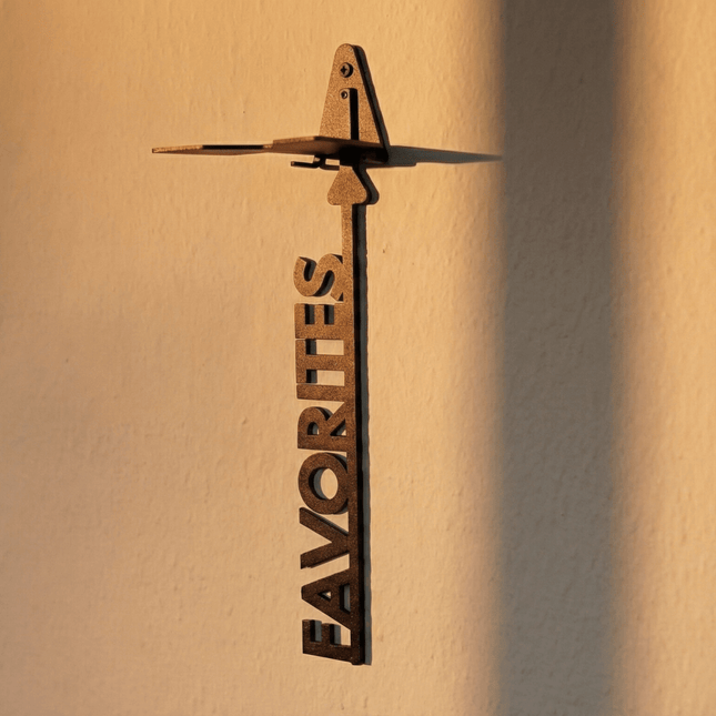 Metal Favorites Wall Shelf with Vertical Text Detail in Powder-Coated Steel - Metaloslav 