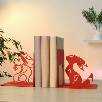 Metal Bookends – Modern Fantasy Steel Book Holder for Shelves