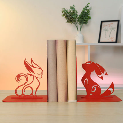 Metal Bookends – Modern Fantasy Steel Book Holder for Shelves