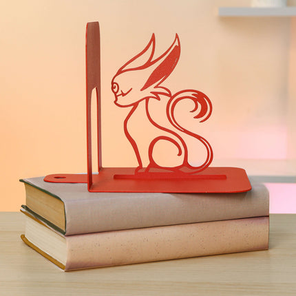 Metal Bookends – Modern Fantasy Steel Book Holder for Shelves