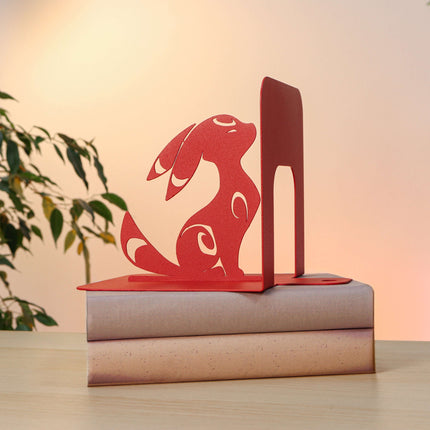Metal Bookends – Modern Fantasy Steel Book Holder for Shelves