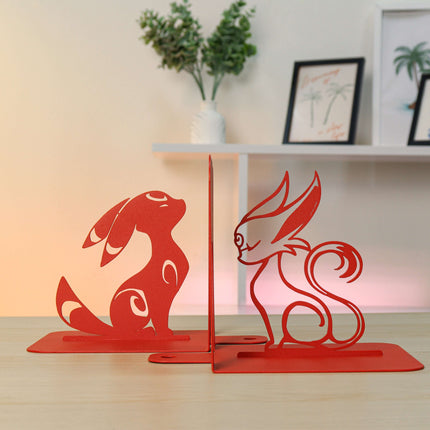 Metal Bookends – Modern Fantasy Steel Book Holder for Shelves