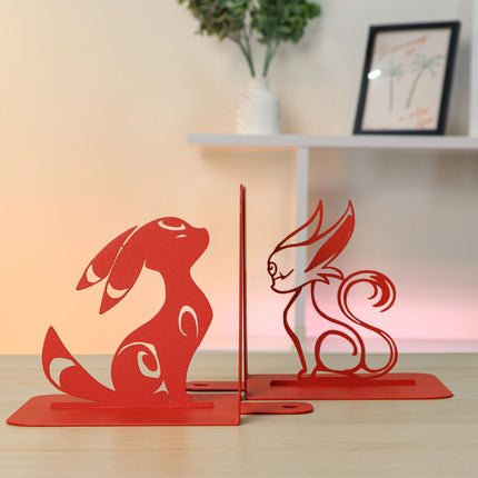 Metal Bookends – Modern Fantasy Steel Book Holder for Shelves