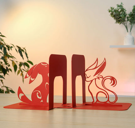 Fantasy metal bookends