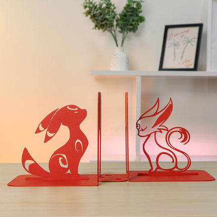 Metal Bookends – Modern Fantasy Steel Book Holder for Shelves