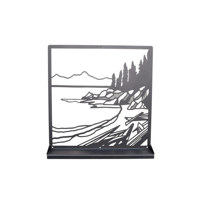 Metal Landscape Wall Shelf with Cutout Design for Books and Decor - Metaloslav 