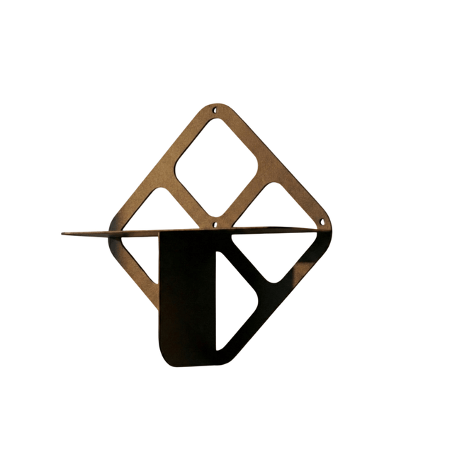 Geometric Metal Wall Shelf with Diamond Frame, Modern Minimalist Design - Metaloslav 