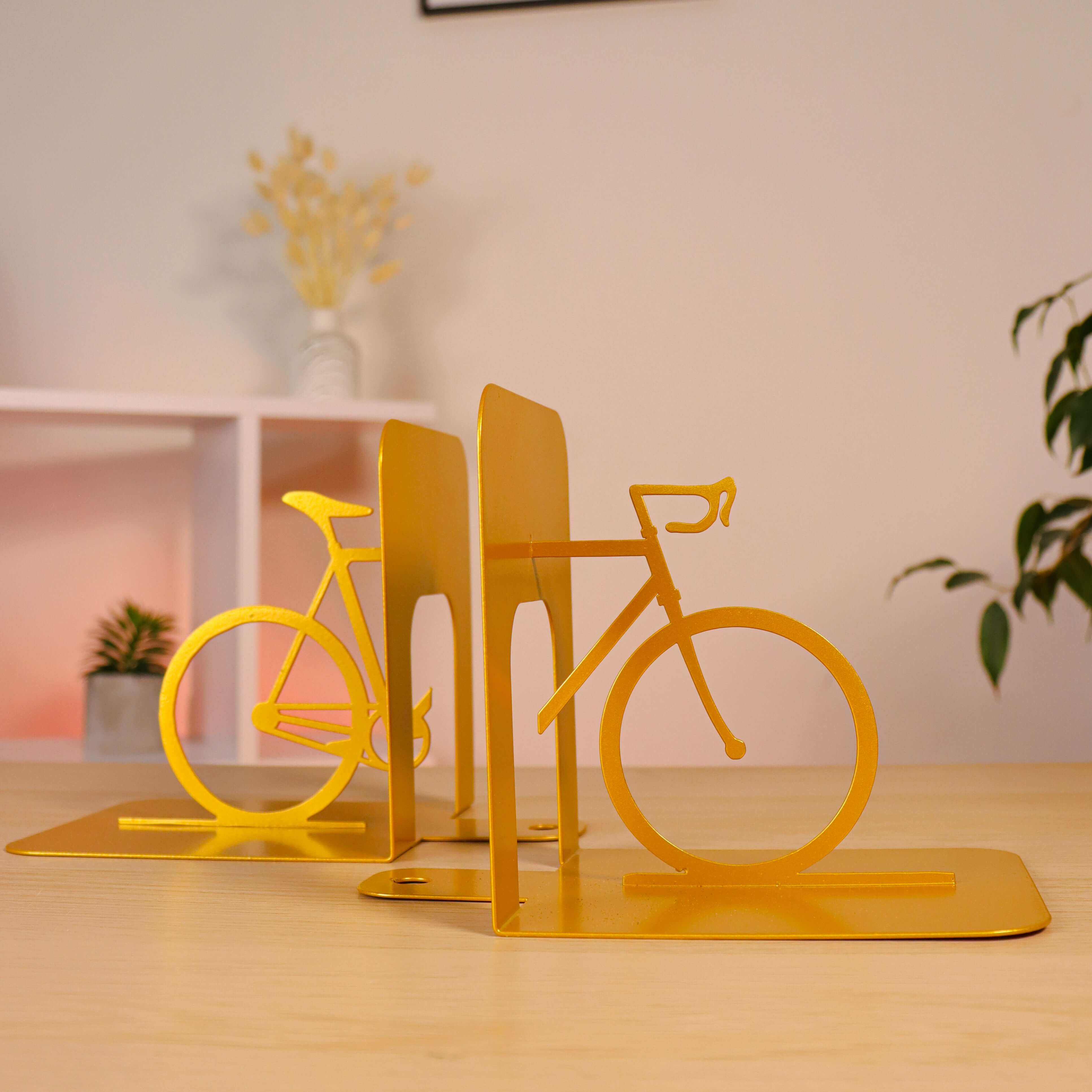 Bicycle Metal Bookends with Minimalist Silhouette - Metaloslav 