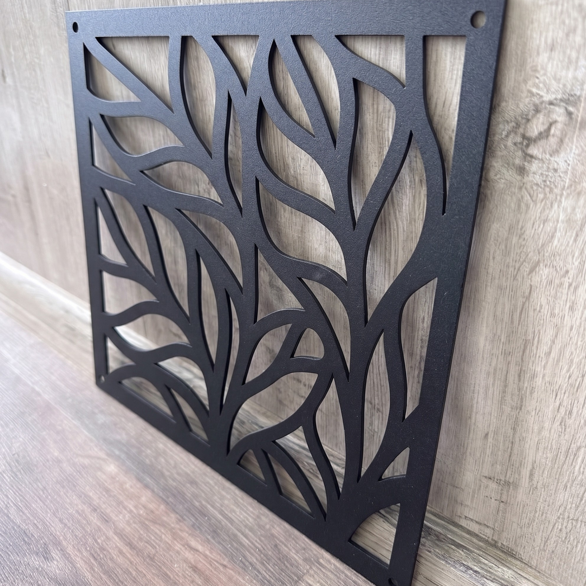 Leaf Pattern Metal Vent Cover, Custom Steel HVAC Grille With Botanical Design
