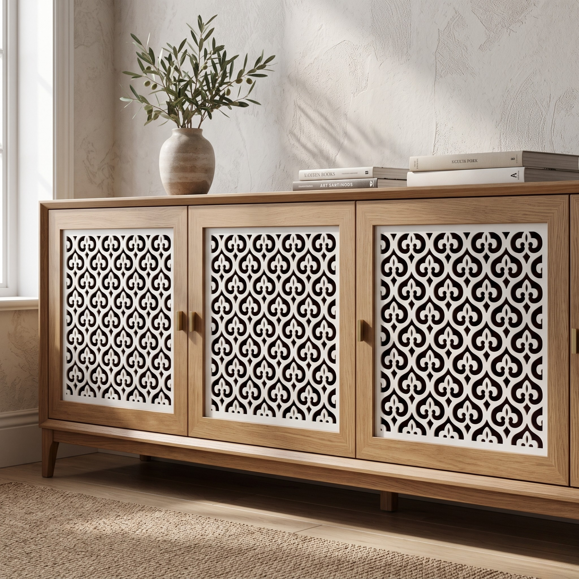 Decorative Metal Vent Cover, Custom Steel HVAC Grille With Ornamental Pattern