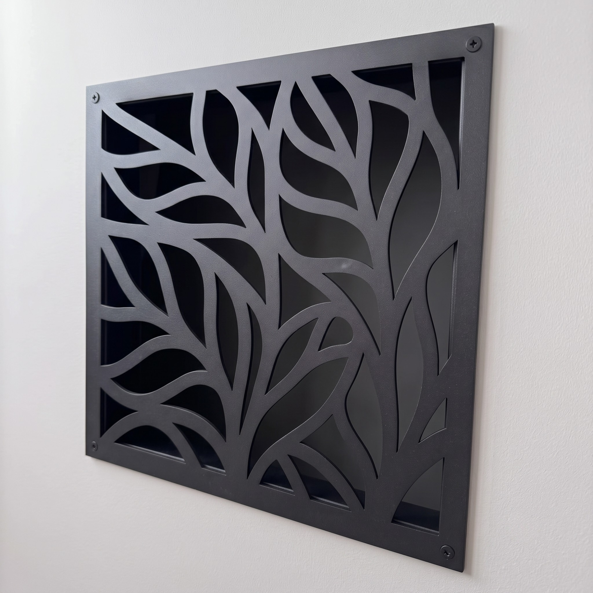 Leaf Pattern Metal Vent Cover, Custom Steel HVAC Grille With Botanical Design