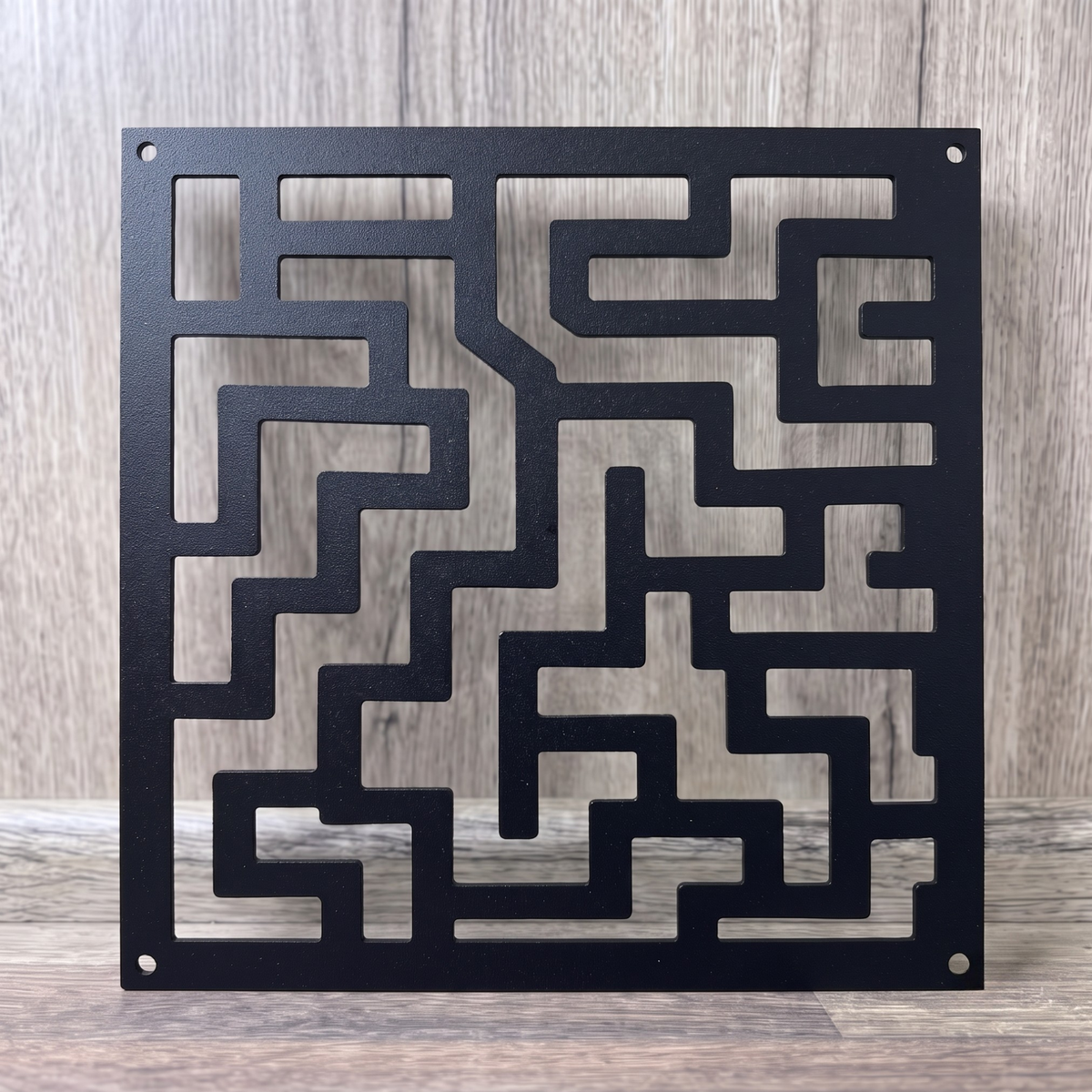 Custom decorative metal vent cover with laser-cut geometric and botanical patterns